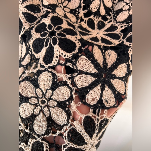Ramy Brook Irina Floral Crochet Halter Black & White Mini Dress Size S/P - Picture 7 of 14